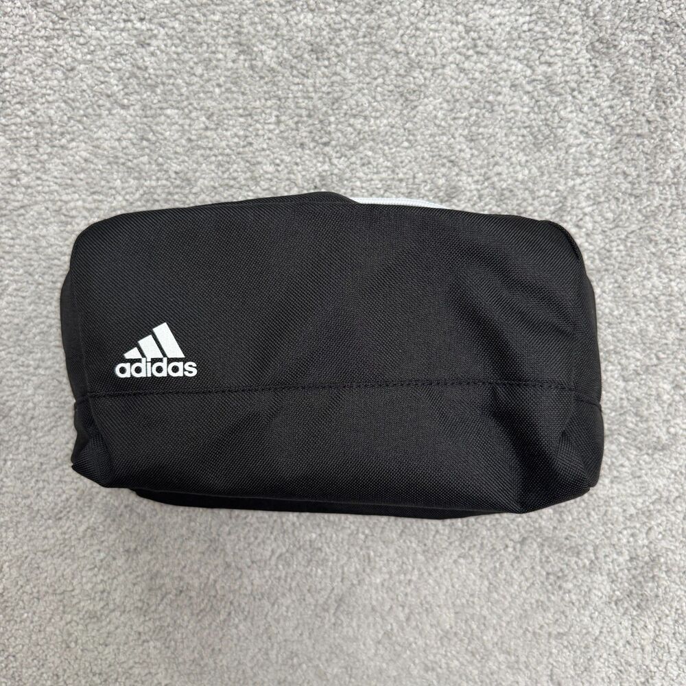 Adidas Travel Toiletry Bag Mens One Size Black White Zip Dopp Kit Shaving Case